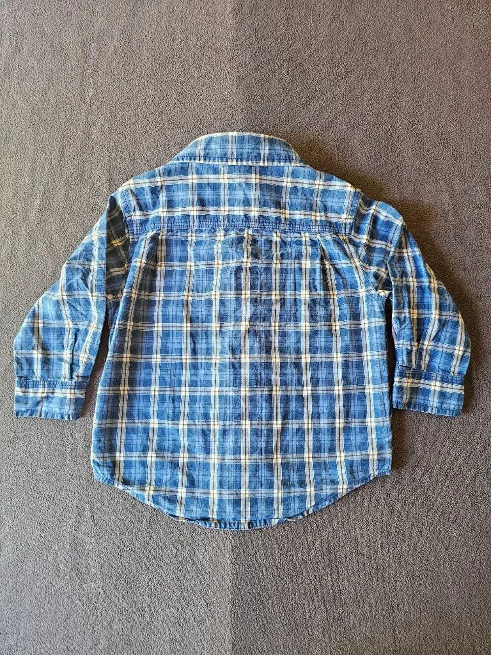 Baby Gap Boys 2T Blue Plaid Button Up Shirt Long Sleeve Preppy Toddler